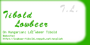 tibold lowbeer business card